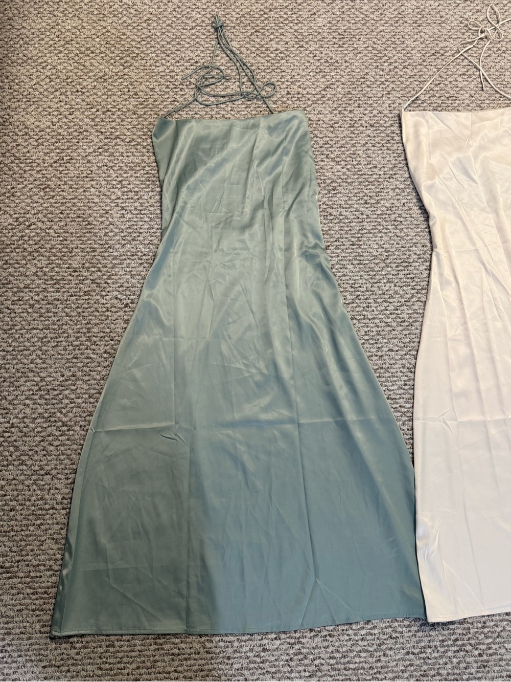 Sage Green and Nude Halter Slip Dress Bundle - Picture 2 of 7